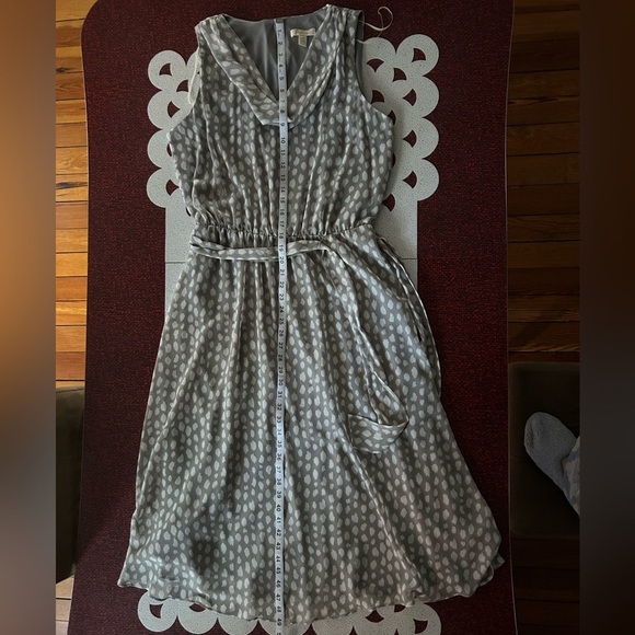 Prelude Grey White Midi Drape Neckline Matching belt Size14 - Picture 12 of 13